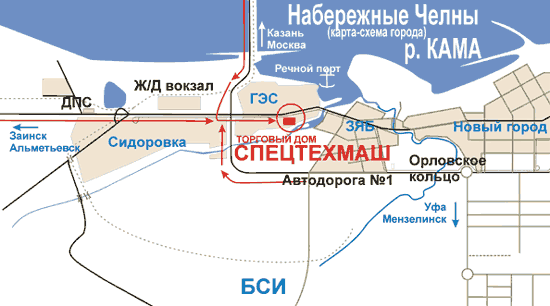 Набережные челны мензелинск карта